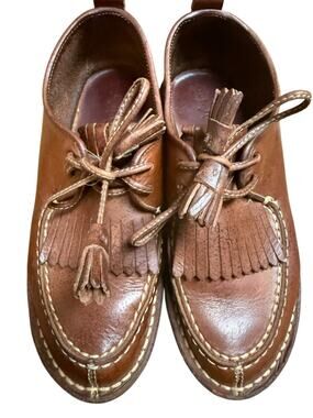 Cole Haan Leather Tassel Kiltie Preppy Lace-Up Loafer Oxford Shoes preppy